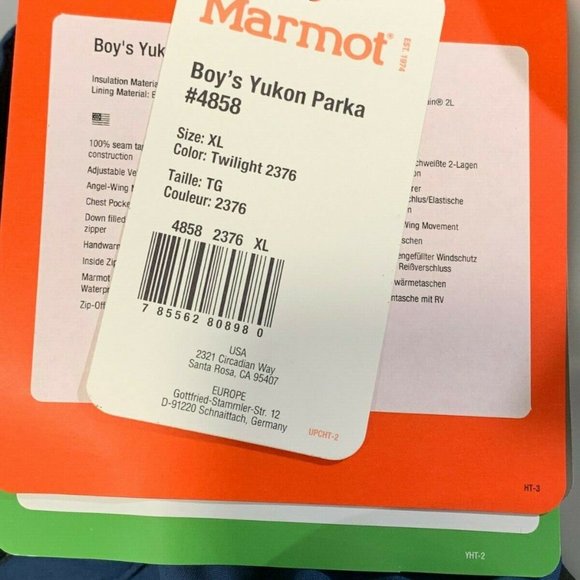 New with tags, authentic 
Marmot - Yukon Parka "Blue Twilight" Jacket for Boy's - Picture 11 of 11